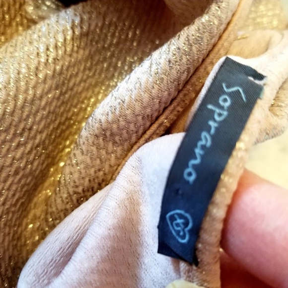 Sexy GOLD GLITZY Mini Skater DRESS ~ Soprano spree - Picture 8 of 8